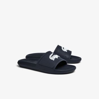 Lacoste Croco Synthetic Slides - Pantofle Pánské Tmavě Blankyt / Bílé | CZ-202Mq3